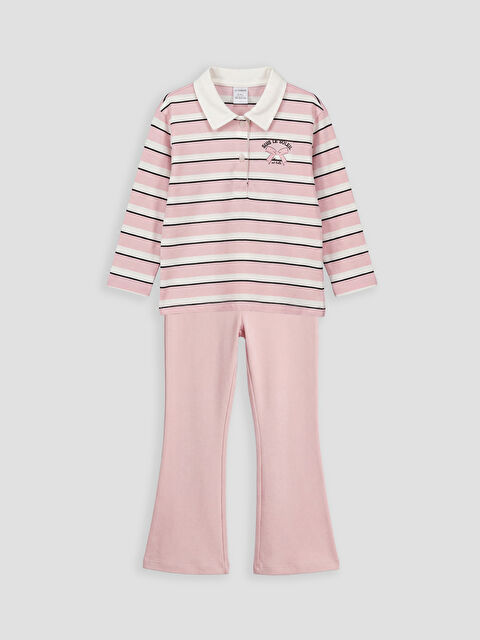 LCW baby Polo Yaka Kız Bebek Bluz ve Tayt Pantolon Pantolon  - S6BI16Z1-LFC