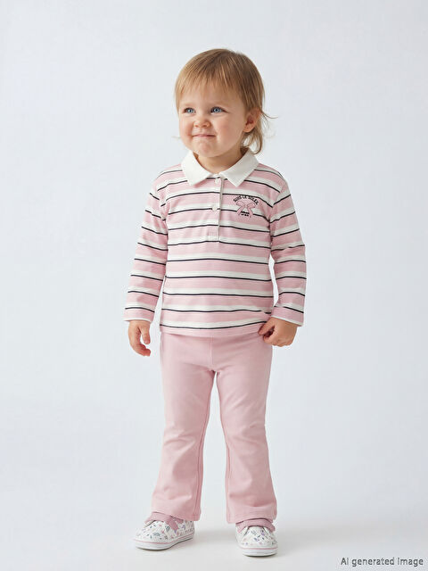 LCW baby Polo Yaka Kız Bebek Bluz ve Tayt Pantolon - S6BI16Z1-LFC