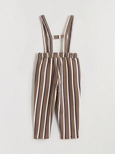 LCW baby Erkek Bebek Çizgili Askılı Pantolon