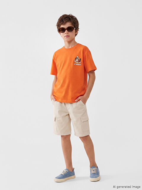 LCW Kids Nostaljik Maymun Baskılı Erkek Çocuk Tişört