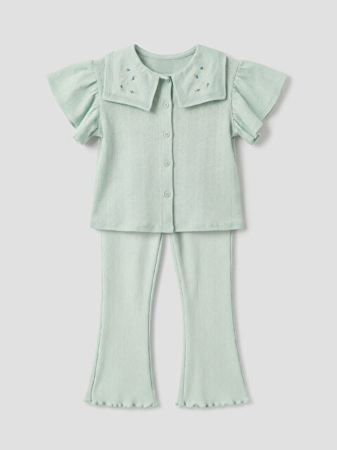 LCW baby Çiçekli Kız Bebek Gömlek ve Pantolon - S6BI60Z1-SVQ