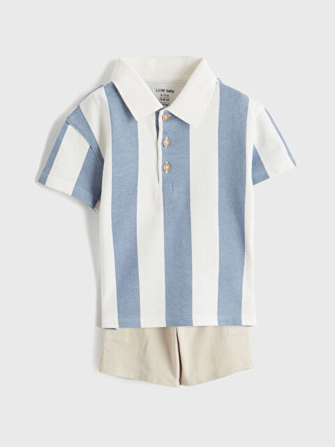 LCW baby Çizgili Polo Yaka Erkek Bebek Tişört ve Şort - S6BI66Z1-LFC