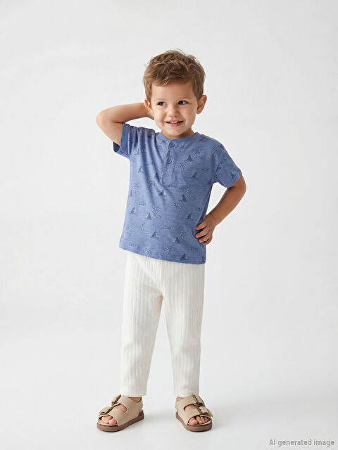 LCW baby Desenli Erkek Bebek Tişört ve Pantolon - S6BI67Z1-LSJ