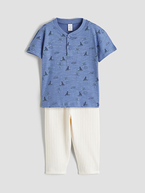 LCW baby Desenli Erkek Bebek Tişört ve Pantolon - S6BI67Z1-LSJ