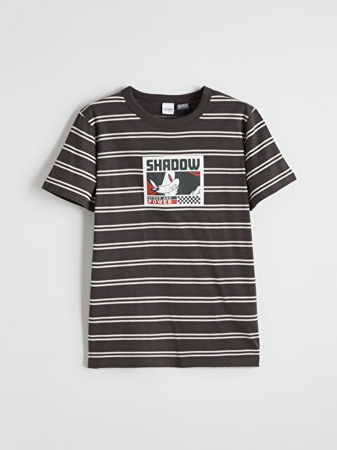 LCW Kids Striped Sonic Printed Boys' T-Shirt
