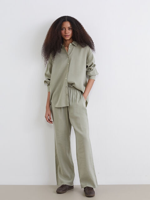 XSIDE Elasticated Waist Modal Blend Women's Trousers - S6BK17Z8-DAM