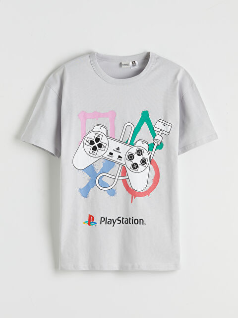 LCW Kids Bisiklet Yaka PlayStation Baskılı Erkek Çocuk Tişört - S6BK28Z4-G0Z