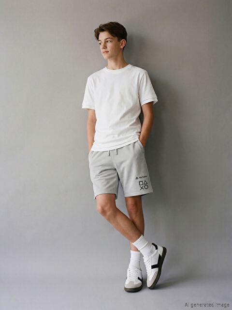 LCW Kids Erkek Çocuk PlayStation Baskılı Şort - S6BK29Z4-G0Z