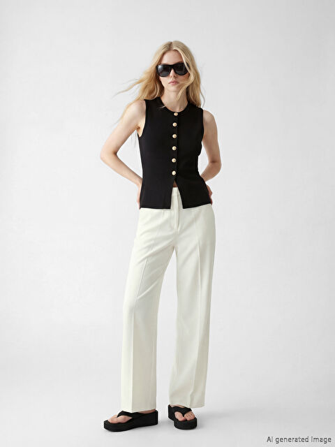 XSIDE High Waisted Wide Leg Woman Trousers - S6BK37Z8-HZY