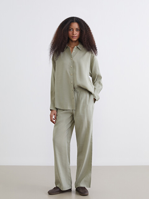 XSIDE Oversize Women's Shirt - S6BK46Z8-DAM - LC Waikiki