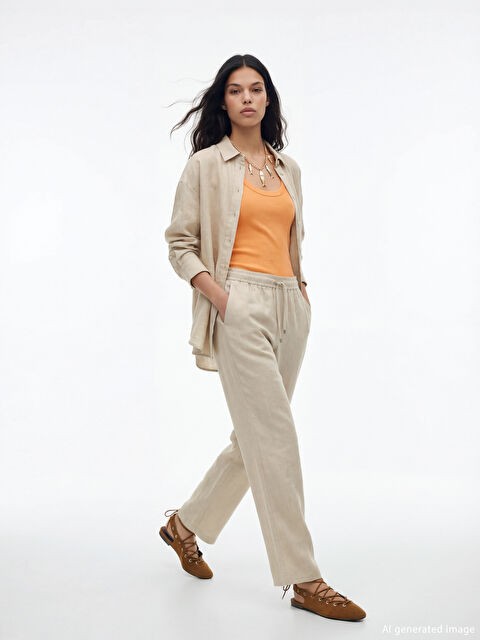XSIDE Woman BEIGE Trousers - S6BK48Z8-CT2