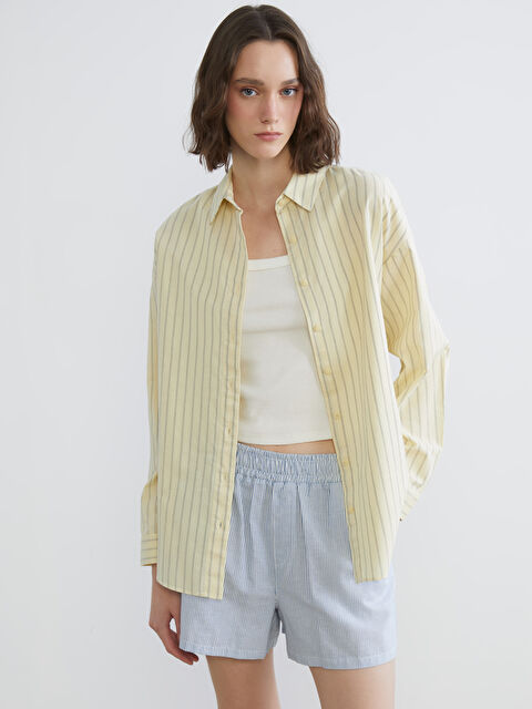 XSIDE Striped Poplin Women's Shirt - S6BK57Z8-LKF