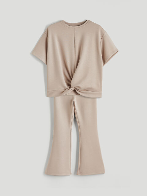 LCW Kids Kız Çocuk Tişört ve İspanyol Paça Tayt - S6BL48Z4-FRC