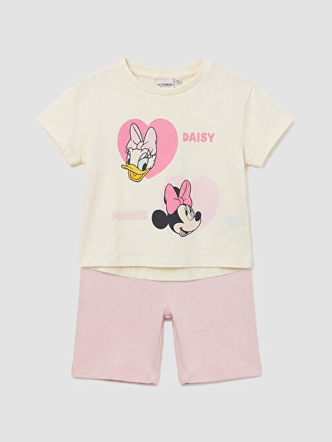 LCW baby Minnie Mouse Baskılı Kız Bebek Tişört ve Tayt - S6BL69Z1-FDL