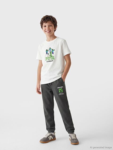 LCW Kids Minecraft Baskılı Erkek Çocuk Jogger Eşofman Altı - S6BM22Z4-R4Q