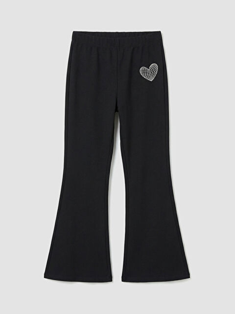 LCW Kids Girls' Heart Print Flared Leggings - S6BN27Z4-CVL