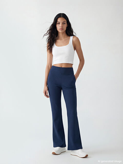 XSIDE High Waisted Flared Leg Women's Leggings Pants - S6BN75Z8-CRP