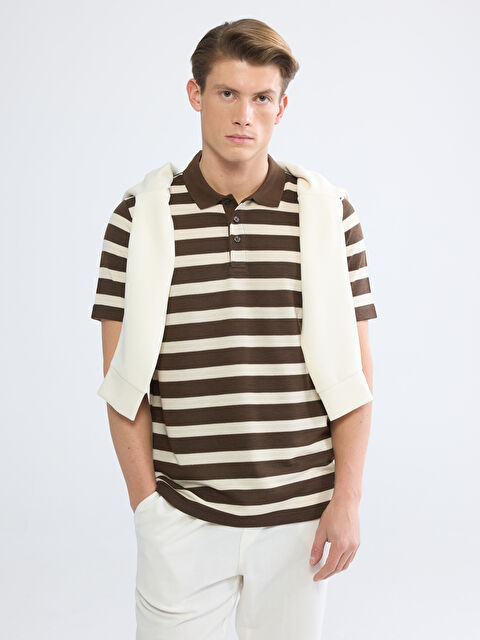 LCWAIKIKI Classic Polo Yaka Çizgili Erkek Tişört - S6BN92Z8-LEW