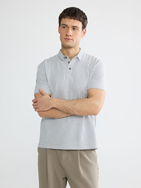 LCW Vision Striped Polo Shirt for Men - S6BO53Z8-LEG