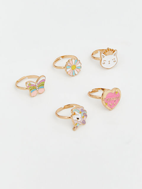LCW ACCESSORIES Hayvan Figürlü Kız Çocuk Yüzük Seti 5'li - S6BO73Z4-M0T