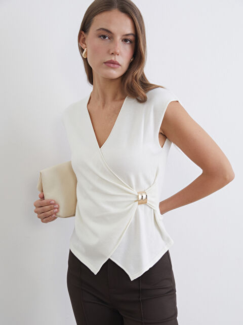 LCW EVERYDAY Double Breasted Ruched Women's Knitwear Sweater - S6BO74Z8-R9J