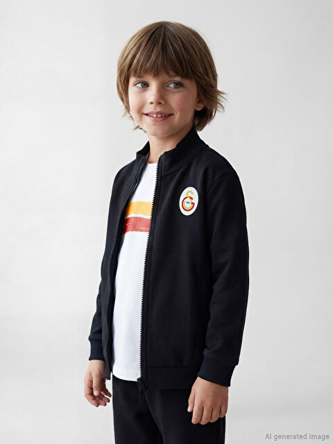 LCW Kids Galatasaray Baskılı Erkek Çocuk Tişört ve Fermuarlı Sweatshirt - S6BP94Z1-CVL