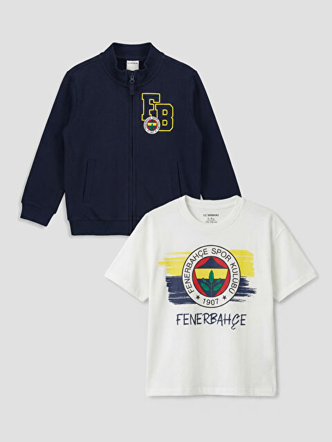 LCW Kids Fenerbahçe Baskılı Erkek Çocuk Sweatshirt ve Tişört - S6BQ38Z1-VYA