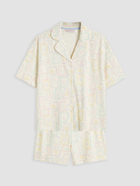 LCW Young Desenli Kadın Şortlu Pijama Takımı - S6BQ51Z8-LQH