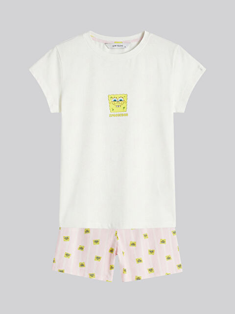 LCW Young Sünger Bob Baskılı Kadın Pijama Takım