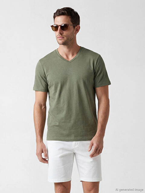 LCWAIKIKI Classic V Yaka Erkek Soft Touch Tişört