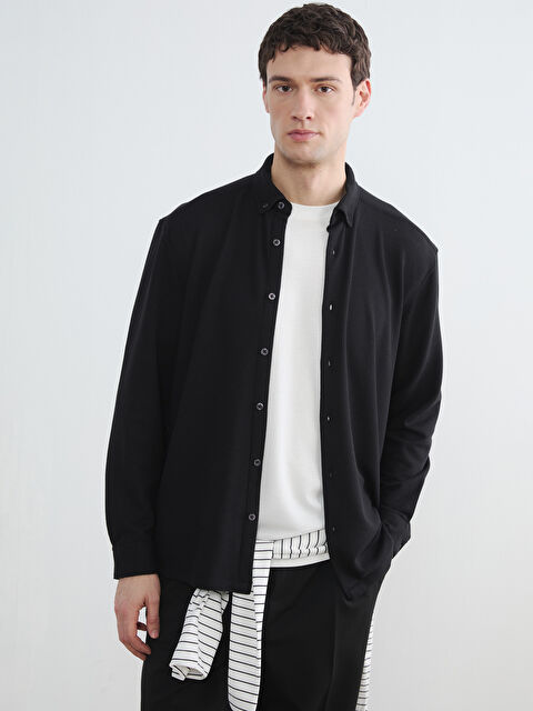 LCW Vision Man BLACK Shirt - S6BQ94Z8-CVL