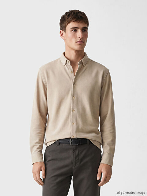 LCW Vision Man BEIGE Shirt - S6BQ94Z8-SFF