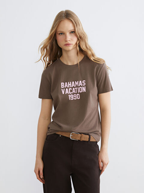 XSIDE Crew Neck Printed Women's T-Shirt - S6BQ96Z8-S7U