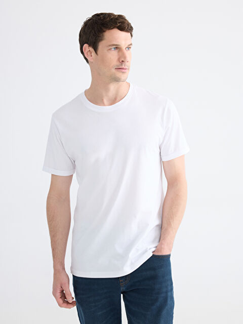 LCWAIKIKI Classic Slim Fit Bisiklet Yaka Erkek Tişört - S6BR07Z8-Q6K