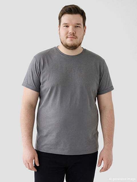 LCWAIKIKI Classic Slim Fit Bisiklet Yaka Erkek Tişört - S6BR07Z8-YP2