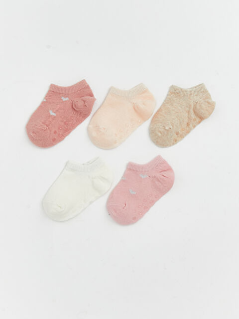 LCW baby Kız Bebek Kaydırmaz Tabanlı Patik Çorap 5'li - S6BR60Z1-FGD
