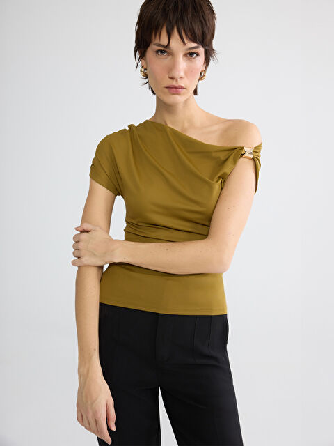 LCW Vision بلوزة أخضر امرأة - S6BR65Z8-H7S