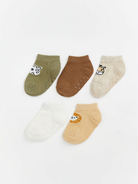 LCW baby Desenli Erkek Bebek Patik Çorap 5'li - S6BR76Z1-G8R