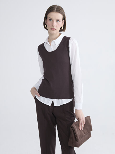 LCW EVERYDAY Женщины Коричневый Майка - S6BS16Z8-K42