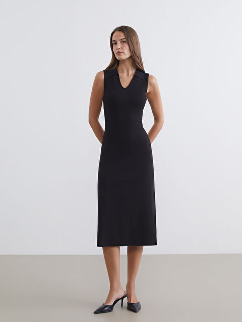 LCW EVERYDAY Polo Yaka Triko Elbise - S6BS17Z8-CVL