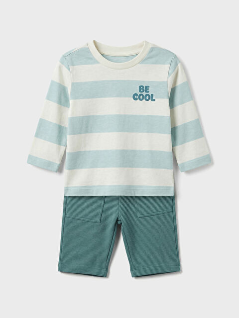 LCW baby Striped Baby Boy Tee and Trousers - S6BS47Z1-LFD