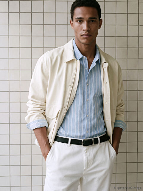 LCW Vision Rahat Kalıp Gömlek Yaka Erkek Mont - S6BT65Z8-FEF