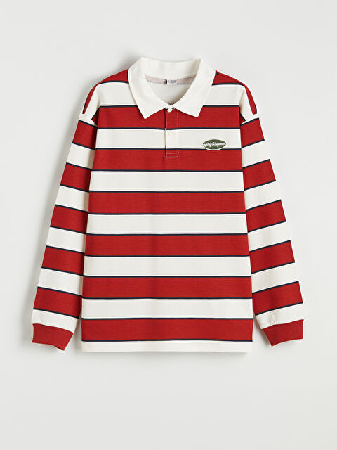 LCW Kids Erkek Çocuk Çizgili Polo Yaka Uzun Kollu Tişört - S6BU25Z4-LSV