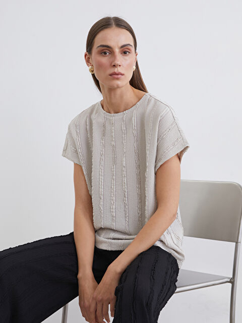 LCWAIKIKI Classic Bisiklet Yaka Dokulu Bluz - S6BU66Z8-QYF