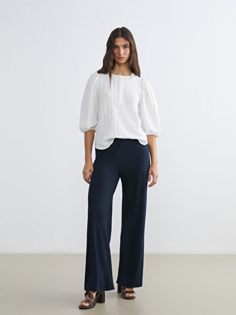 LCWAIKIKI Basic Beli Lastikli Dokulu Kadın Pantolon - S6BU72Z8-E1J