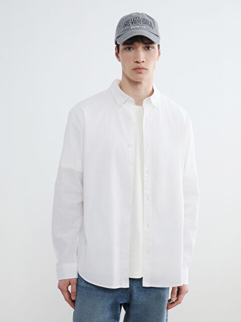 XSIDE Regular Fit Linen Blend Men's Shirt - S6BV60Z8-Q6K