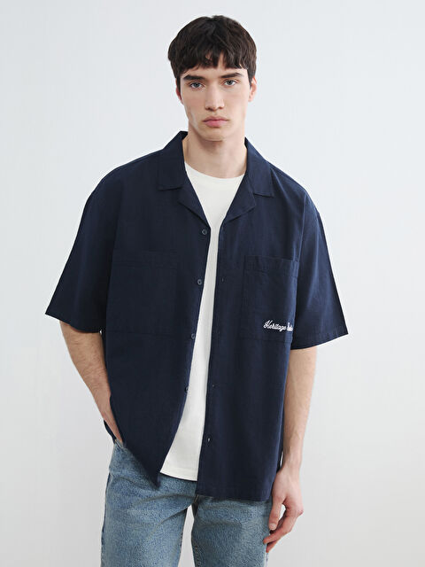 XSIDE მამაკაცები მუქი ლურჯი პერანგი - S6BV61Z8-Z46