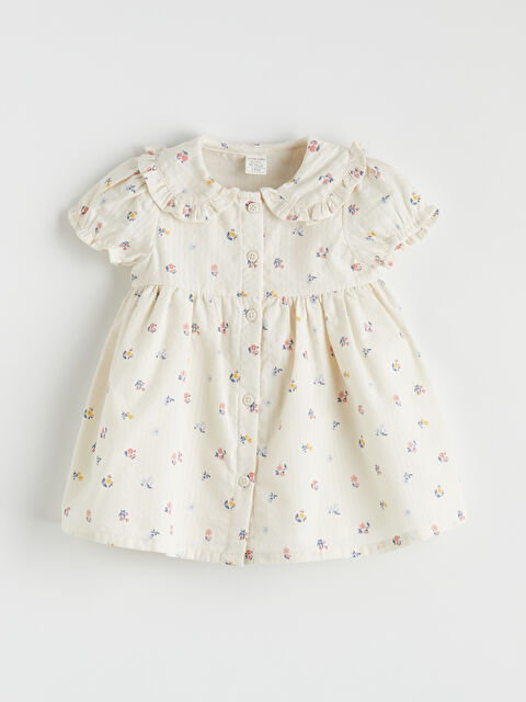 LCW baby Frilled Peter Pan Collar Baby Girl Dress - S6BV63Z1-LQA