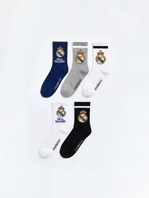 LCW Kids Real Madrid Baskılı Erkek Çocuk Soket Çorap 5'li
