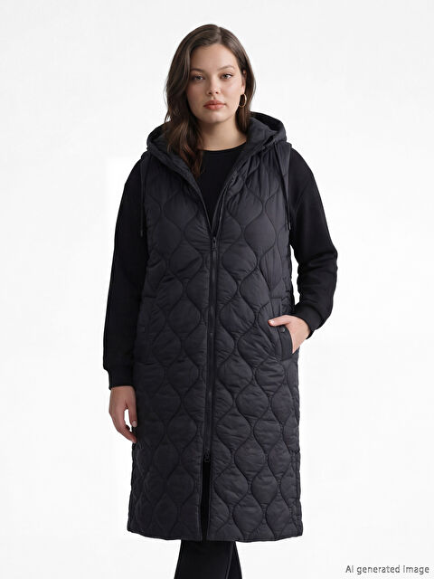 LCWAIKIKI Classic Kapüşonlu Kapitone Kadın Şişme Yelek - S6BY23Z8-CVL